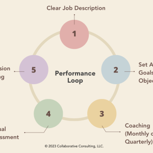 An image of Collaborative Consulting's Performance loop, with 5 steps for elevating performance